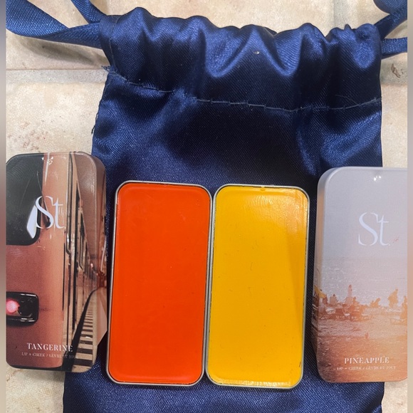 Seint Pineapple and Tangerine Lip & Cheek - 2 tins + SEINT pouch - NEW! - Picture 6 of 8